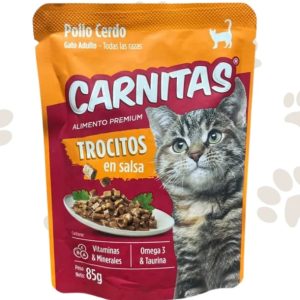Carnitas Pouch Gato Trocitos En Salsa Pollo Cerdo 85G