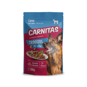 Carnitas Pouch Perro Trocitos En Salsa Carne 100 Gramos