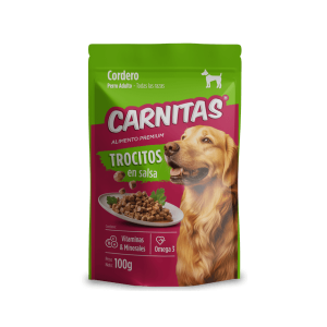 Carnitas Pouch Perro Trocitos En Salsa Cordero 100 Gramos