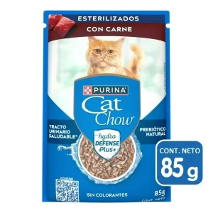 Cat Chow Pouch Esterilizados Carne 85G