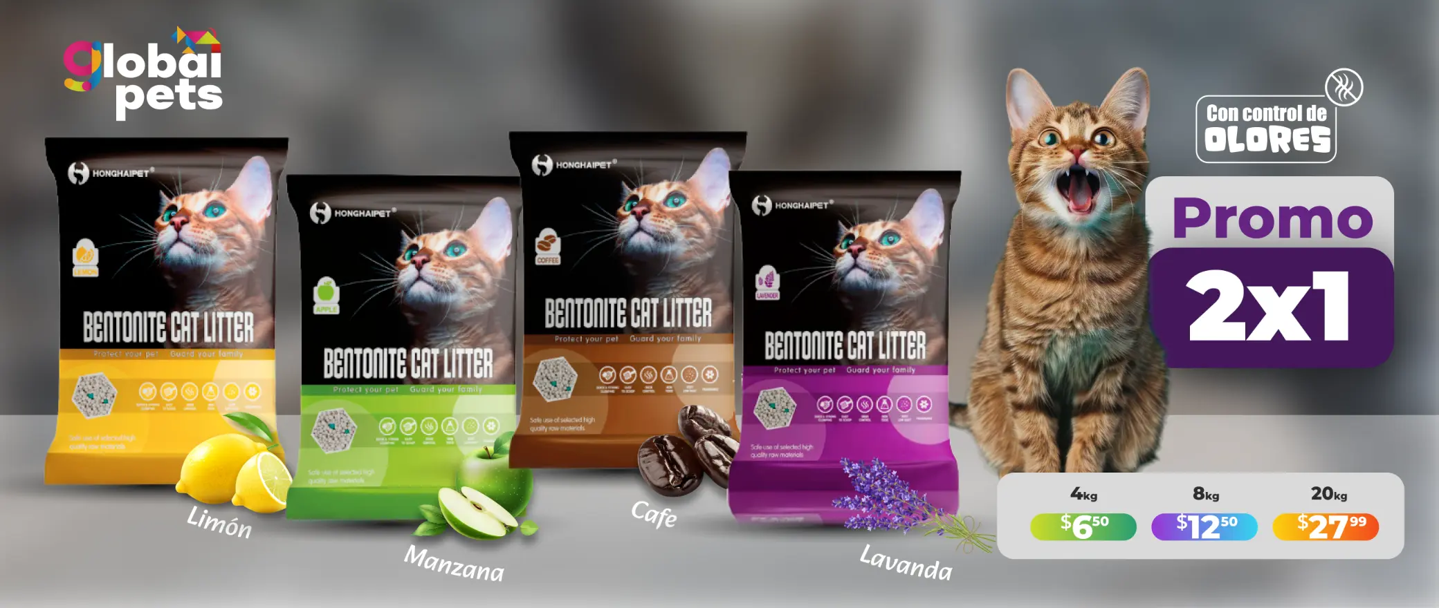 2x1 en Arena para Gatos Bentonite Cat Kutter